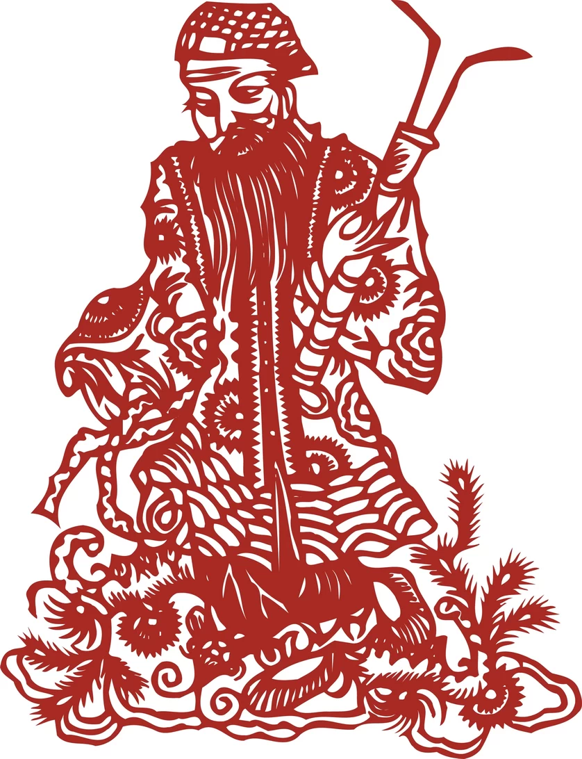 中国风中式传统喜庆民俗人物动物窗花剪纸插画边框AI矢量PNG素材【2386】